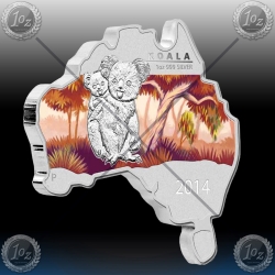 1oz Map Shaped coin "KOALA" 2014